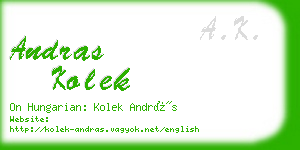 andras kolek business card